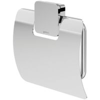Geesa Toilettenpapierhalter mit Deckel Topaz - Klopapierhalter zum Bohren, chrom