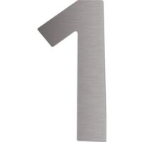 Hausnummer 1 - Höhe 120 mm, mit 2 Gewindenocken M5, Edelstahl