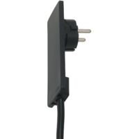 EVOline Plug-Schukostecker, nur 5 mm Höhe im eingesteckten Zustand, Kunststoff schwarz