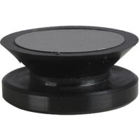 Glaspunkthalter Mini, 20 mm, 6 - 8 mm Glas,Kunststoff schwarz/Kappe Edelstahl