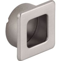 Estamp Griffmuschel Annea Breite 29mm - Muschelgriff eckig - ideal für Schiebetür - Griff zum Einlassen - Zinkdruckguss Edelstahl Effekt