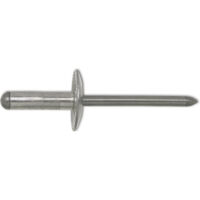 Mehrbereichsniete Großflachkopf 4.8x24.8 Kopf 16 mm Aluminium mit Edelstahldorn
