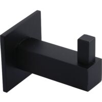 Technik Team Mantelhaken Tikal Garderobenhakenmit Platte 40x40mm, T 55mm, Edelstahl schwarz matt