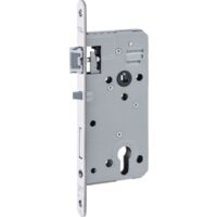 Dormakaba Einstemmschloss 127WZ FB PZW links, Flüsterfalle, Dornmaß 60mm, Nuss 9mm, geräuschgedämpft - ÖNORM 88mm, Edelstahl, Brandschutz