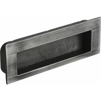 Siro Muschelgriff Nicola B 112 - Zinkdruckguss eisenfärbig gebürstet matt - Einlassmaß 106,5x31mm - Griffmulde für Möbel