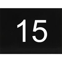 Nummernschild selbstklebend, 40 x 30 mm, Type 15, Kunststoff schwarz glänzend