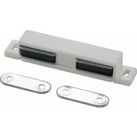 Doppelmagnetschnapper Type 4.2, Haltekraft 4 kg, 2 Loch, Kunststoff weiß