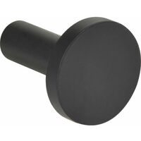 Technikteam Kleiderhaken Wand Bodon ø 30mm - Wandhaken zum Schrauben - rund, Stahl schwarz matt pulverbeschichtet