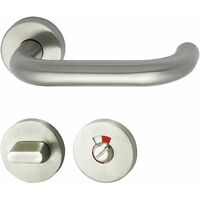 MARCHESI Drückergarnitur HARMONIE - auf Rosette WC, 38 - 45, Edelstahl, rot weiß