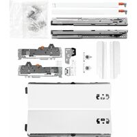 BLUM Schubladenschienen TANDEM-Höhe 115 m. Reling 227mm 65kg, NL550 weiß KB600mm