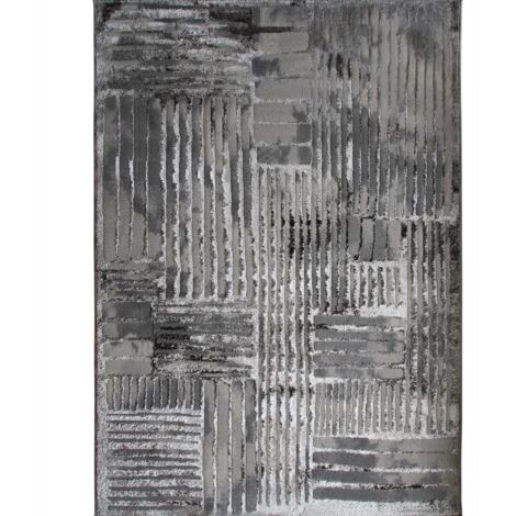 BORGES  FOG - Tapis graphique effet brume gris 120x170 (1/5)
