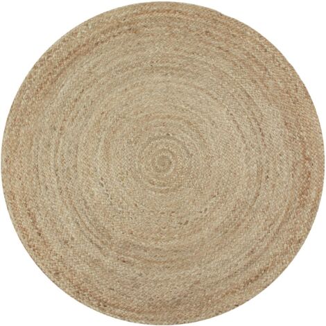 VEGETAL JUTE - Tapis rond en jute tressé naturel artisanal D70