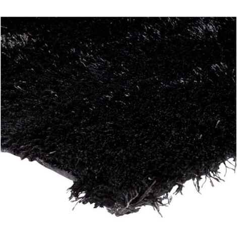 OSLO - Tapis à poils longs noir 190x200 (1/4)