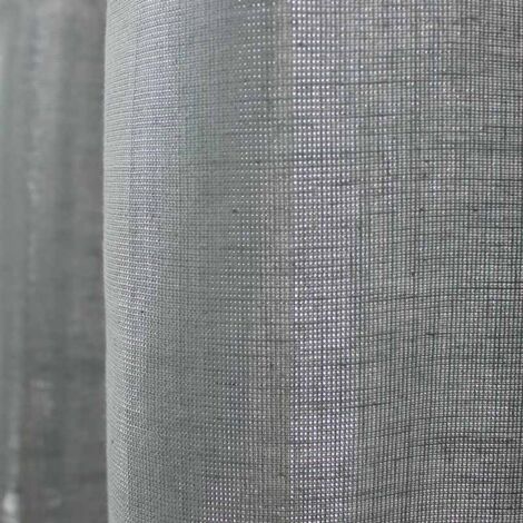 QUARTZ - Rideau en coton effet brilliant argent 140x250 (1/3)