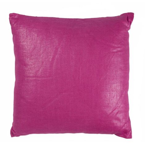 COMETE OLD - Coussin en coton, lin et lurex aux reflets irisés fuschia 40x40 (1/2)