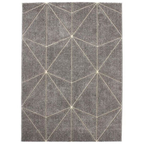 BIRDS - Tapis à motifs géométriques gris 133x190 (1/4)