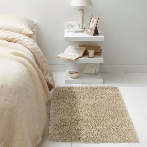 TENESSEE - Tapis à poils longs toucher laineux écru 80x150