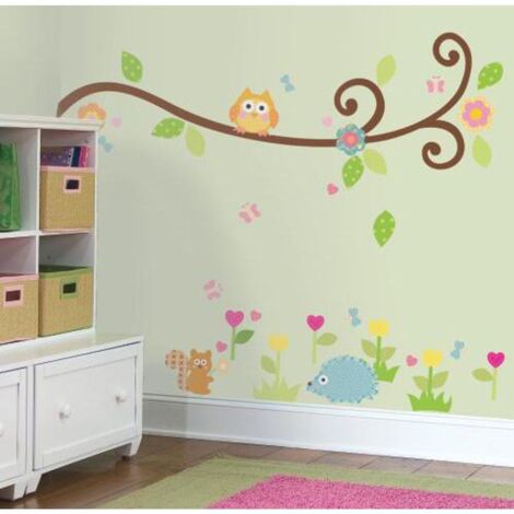 BRANCHE MAGIQUE - Stickers repositionnables branche magique et ses animaux 102x2 (1/4)
