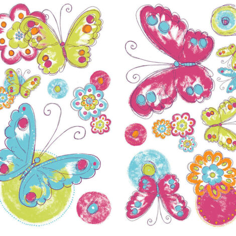BRUSHWORK BUTTERFLY - Stickers repositionnables papillons et motifs printaniers (1/3)