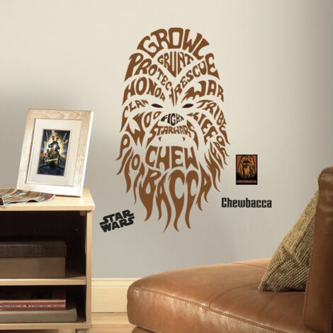 STAR WARS CHEWBACCA - Sticker repositionnable géant Chewbacca graphique-textes, Star Wars 74x41 (1/3)