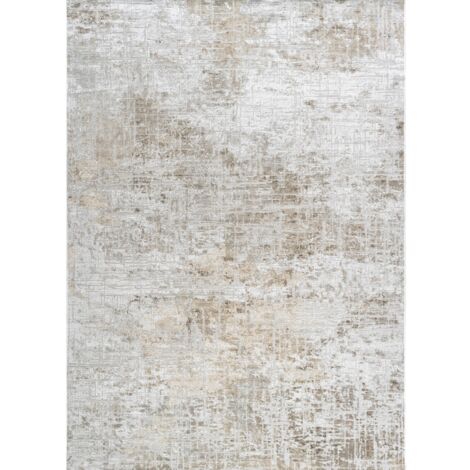 VERDIO USED - Tapis en viscose effet usé en relief gris 160x230