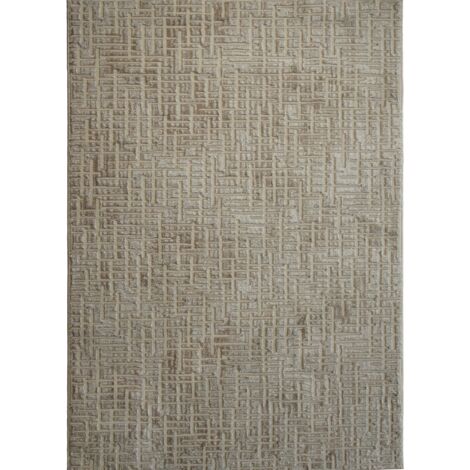 GOYAVE PRINT - Tapis moderne motif géométrique beige 120x170