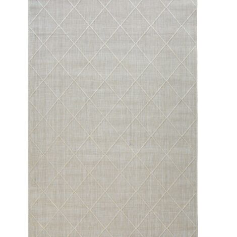 RIVAGE - Tapis moderne à motif losange beige 80x250 (1/5)