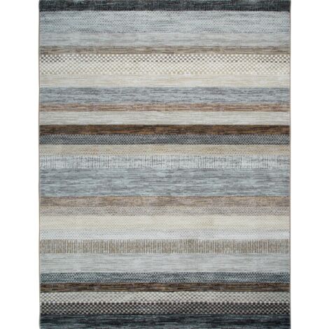 SILVYN - Tapis moderne scandinave lignes marron 160x230 (1/5)