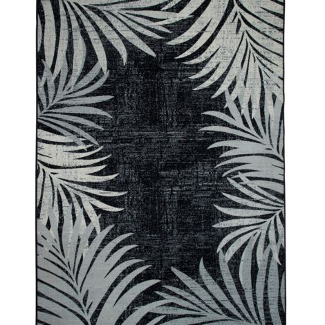 SOFT LEAVES - Tapis terrasse moderne noir 160x230 (1/5)