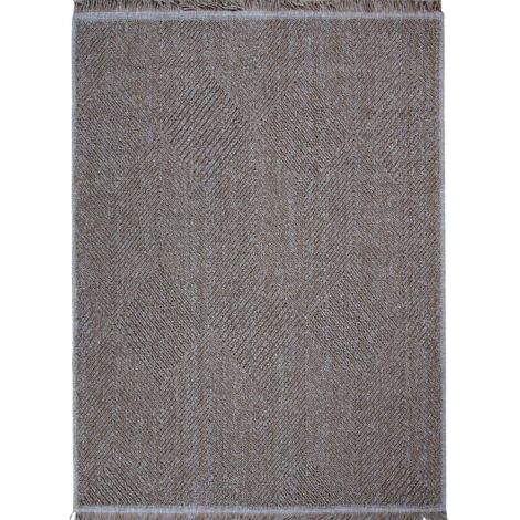 JUTA LOSANGE - Tapis aspect jute intérieur extérieur losanges beige 120x160