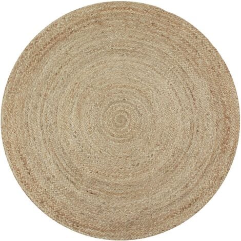 VEGETAL JUTE - Tapis tressé en jute naturel diam.90