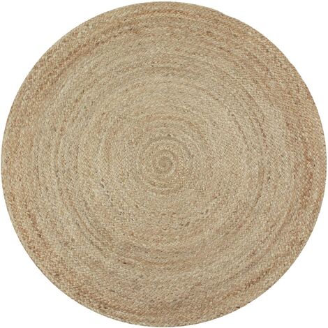 VEGETAL JUTE - Tapis rond en jute tressé naturel artisanal D120