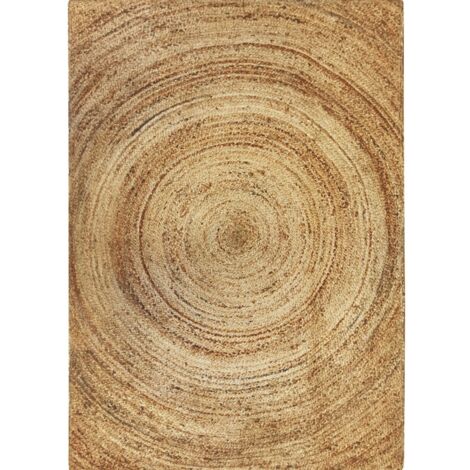 SUNNY JUTE - Tapis en jute tressé main motif rond naturel 300x400