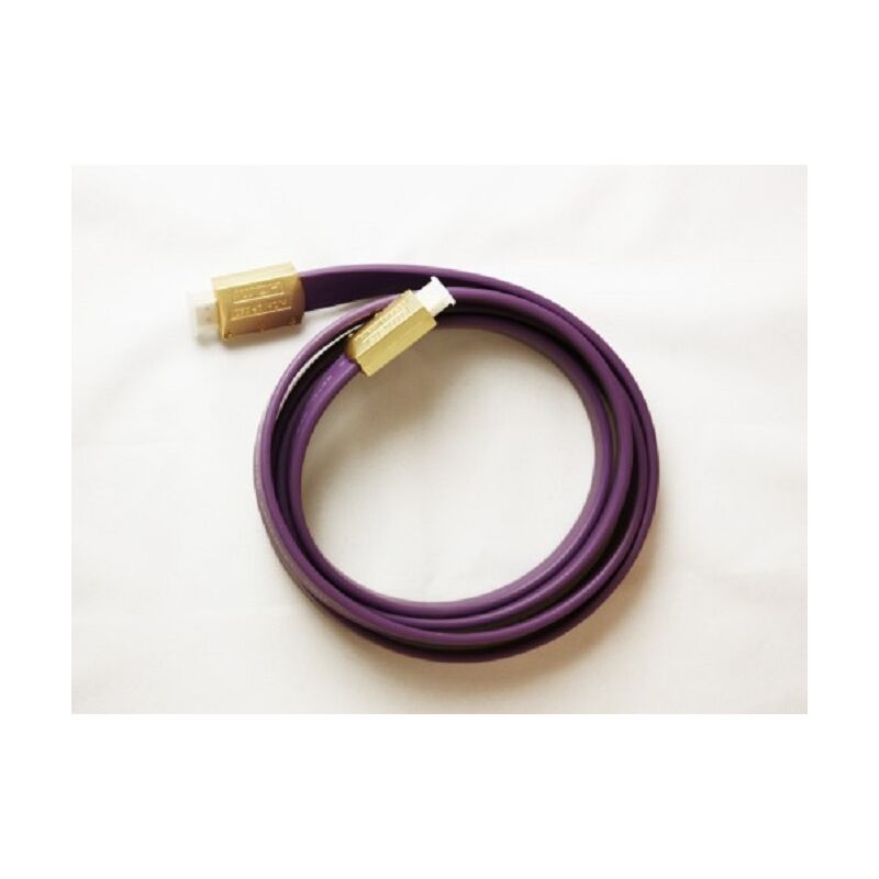 connecty+ HDMI Kabel Flachkabel 1.4 in Lila Länge: 1,8 Meter, vergoldete  Stecker, Metall