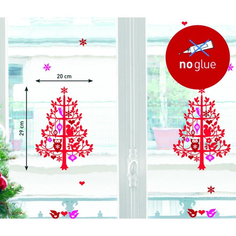XMAS Fenster Sticker Weihnachten - Waldtiere - statisch haftend Fensterbild