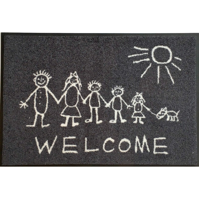 Welcome - 50x75 cm Kids - - Wash+Dry Family Fußmatte Waschbare