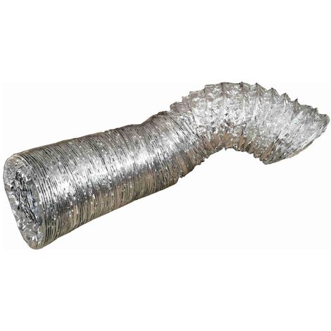 Abluftschlauch, Flexschlauch Alu Flex Rohr, Aluminium flexibel Ø 125 mm, 6  m z.B. für Lüftung, Trockner
