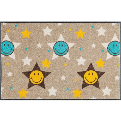 ca 75 cm 50 - Sterne Wash+Dry x - Fußmatte Smiley Waschbare Stars
