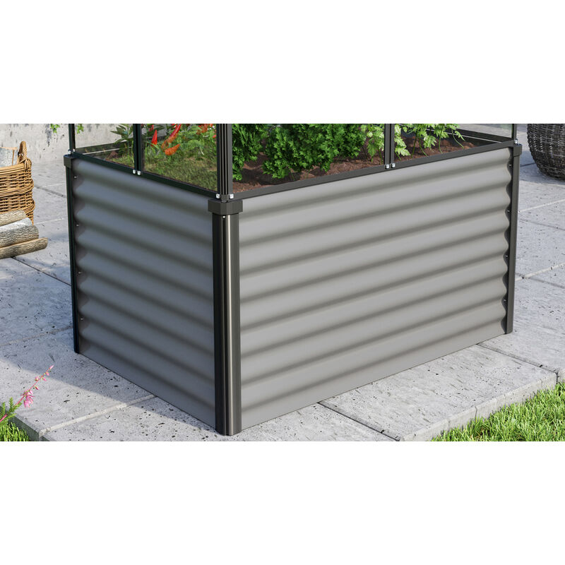 Vitavia Hochfrühbeet Gaia Jumbo schwarz 122 x 83 x 137 cm 4 mm HKP (mit  Unterbau)