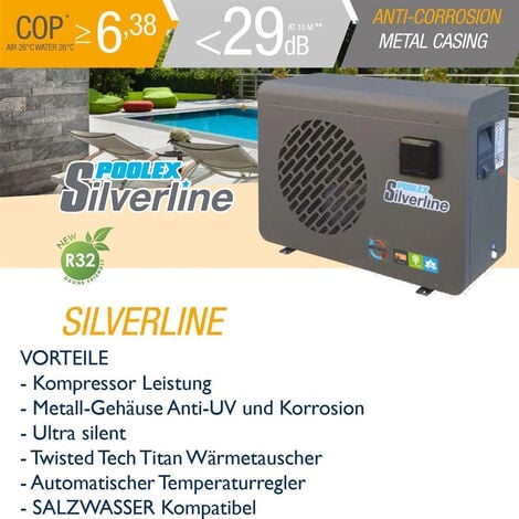 Poolex Swimmingpool Wärmepumpe "Poolex Silverline R32"