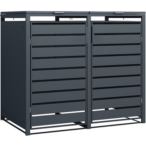 Westmann Mülltonnenbox 2-fach mit Deckel, anthrazit, 132 x 80 x 116 cm (B x T x H)