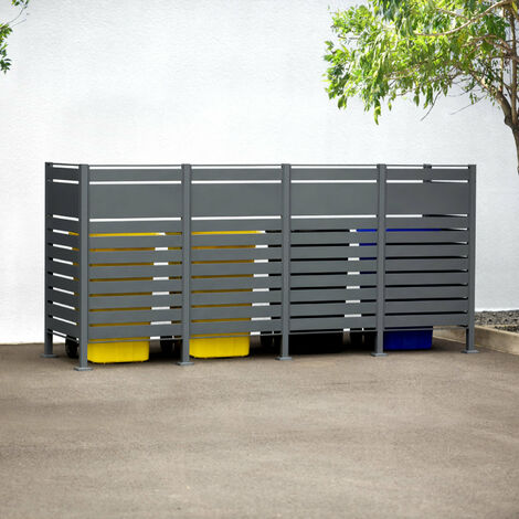 Westmann Metall Mülltonnenverkleidung Planum  4x240 L  Anthrazit  320x90x150 cm