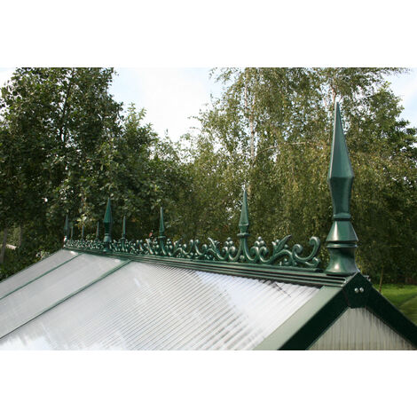 KGT Firstverzierungen für Gewächshaus Typ II, Farbe passend zum Gewächshaus (außer Flora), moosgrün