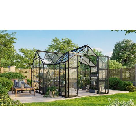 Vitavia Gewächshaus "Clarus", schwarz, 13 m², 3 mm ESG