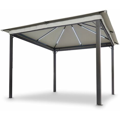 Leco SolarPavillon "Lina" mit LEDBeleuchtung und GittergewebeRollos
