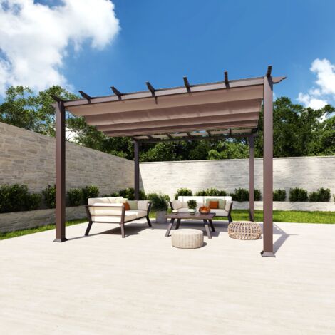 Paragon Outdoor Metall Pergola Florida 1111 Dunkelbraun 350x350x235 cm