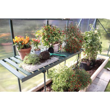 Vitavia Pflanztisch für Gewächshäuser, abklappbar, smaragd grün, 120 x 52 x 77 cm