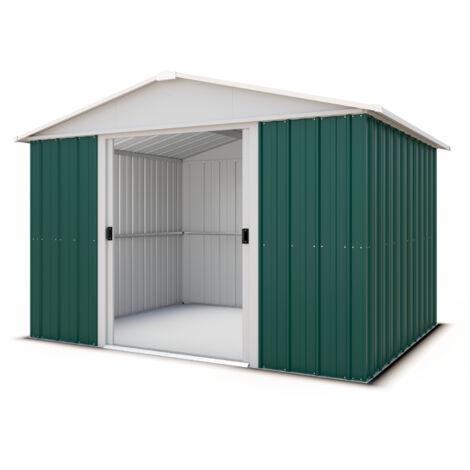 Yardmaster Metall-Gerätehaus "Bayern" Modell 108, grün, 6,44 m², mit Bodenrahmen