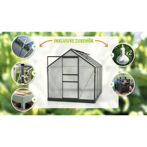 Vitavia Gewächshaus "Marley" inkl. Ready2Grow ZubehörSet schwarz 5 m²