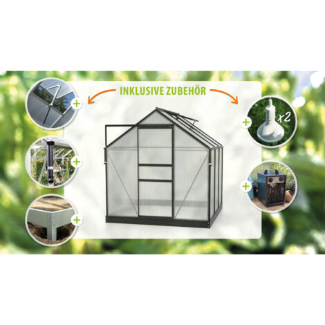 Vitavia Gewächshaus "Marley" inkl. Ready2Grow ZubehörSet schwarz 3,8